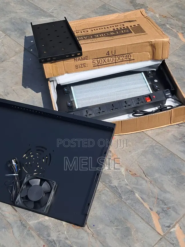 4U Data Cabinet With Cooling Fan and Glass Door