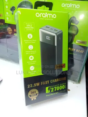 27000 Mah Oraimo Powerbank 22.5 Watts Three Ports