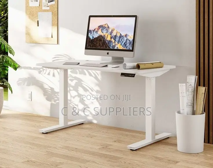White Sit Stand Office Electric Desk-160cm