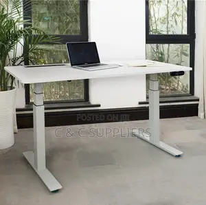 White Sit Stand Office Electric Desk-160cm