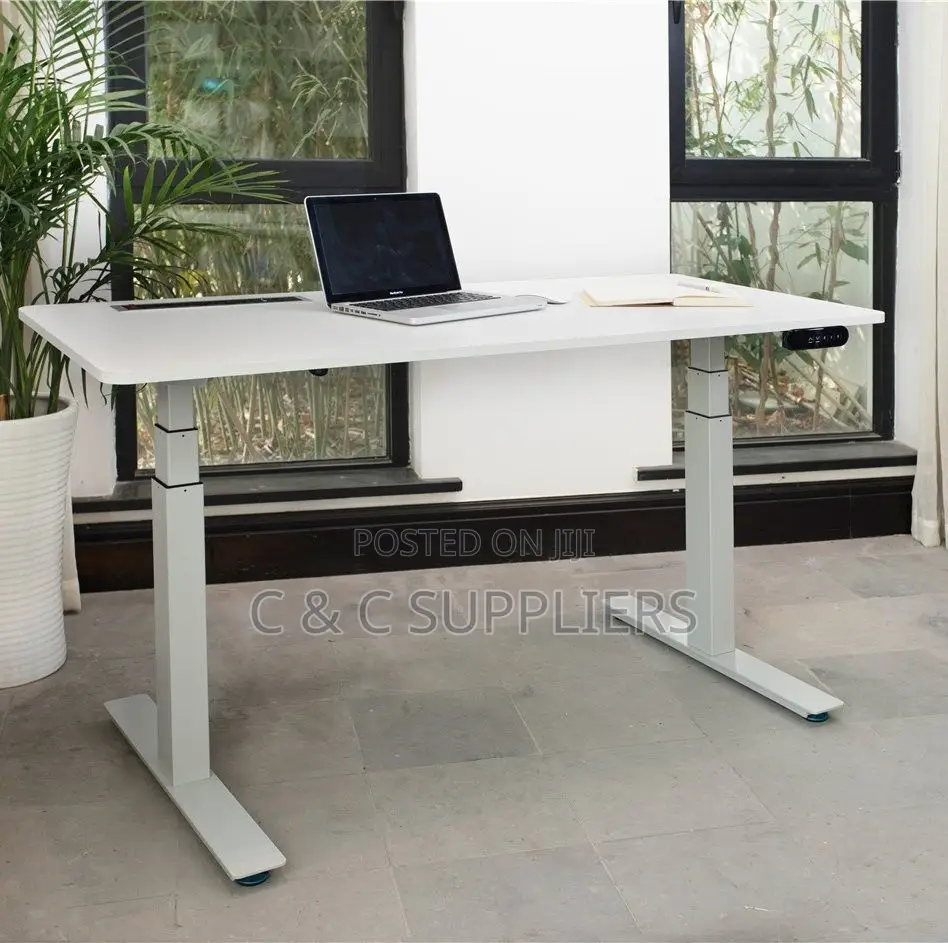 White Sit Stand Office Electric Desk-160cm