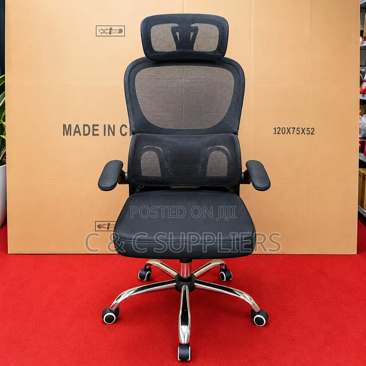 High Back Mesh Flip Up Arm Chair