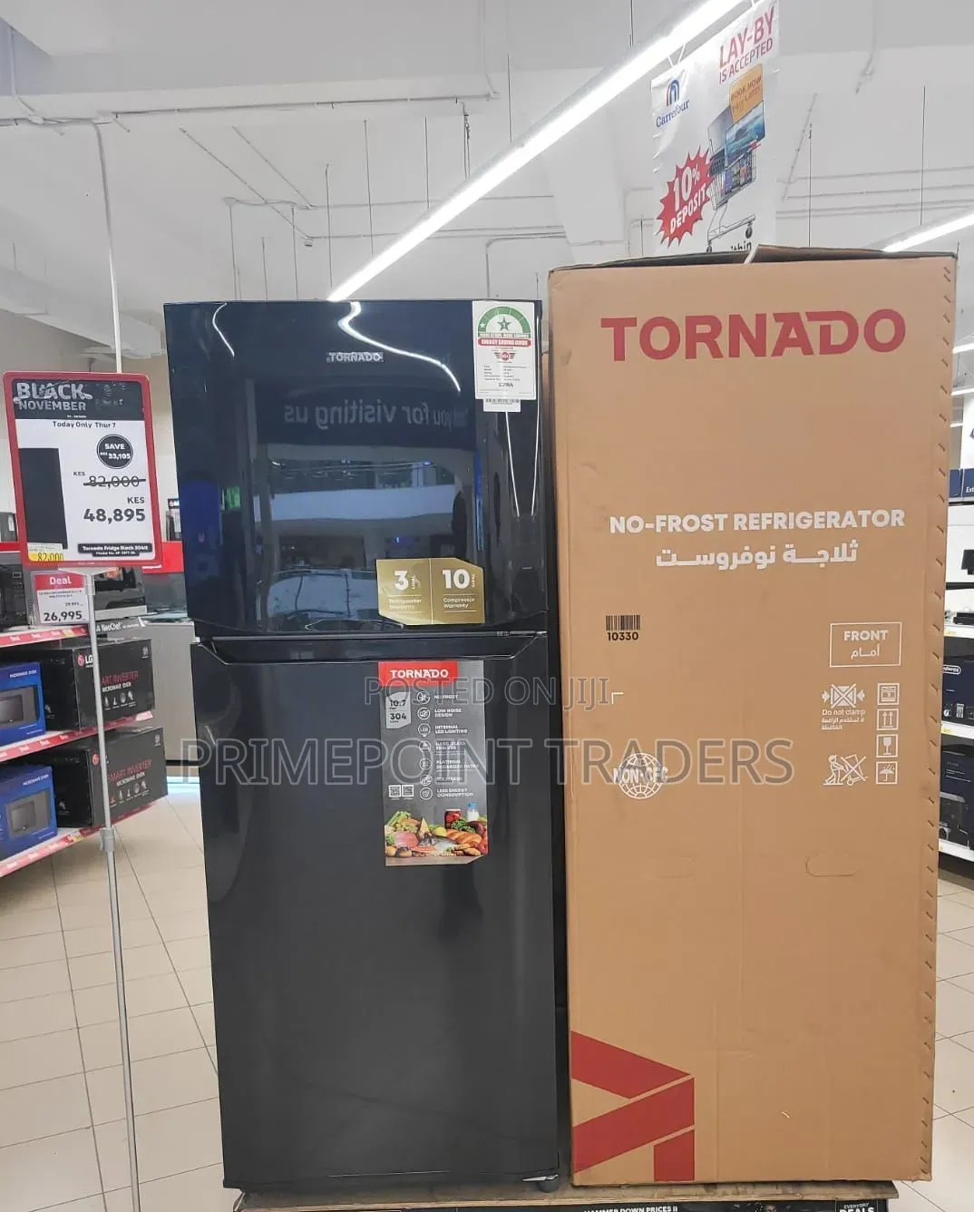 Tornado Refrigerator Double Door 396 Litres 3 Star With Inverter