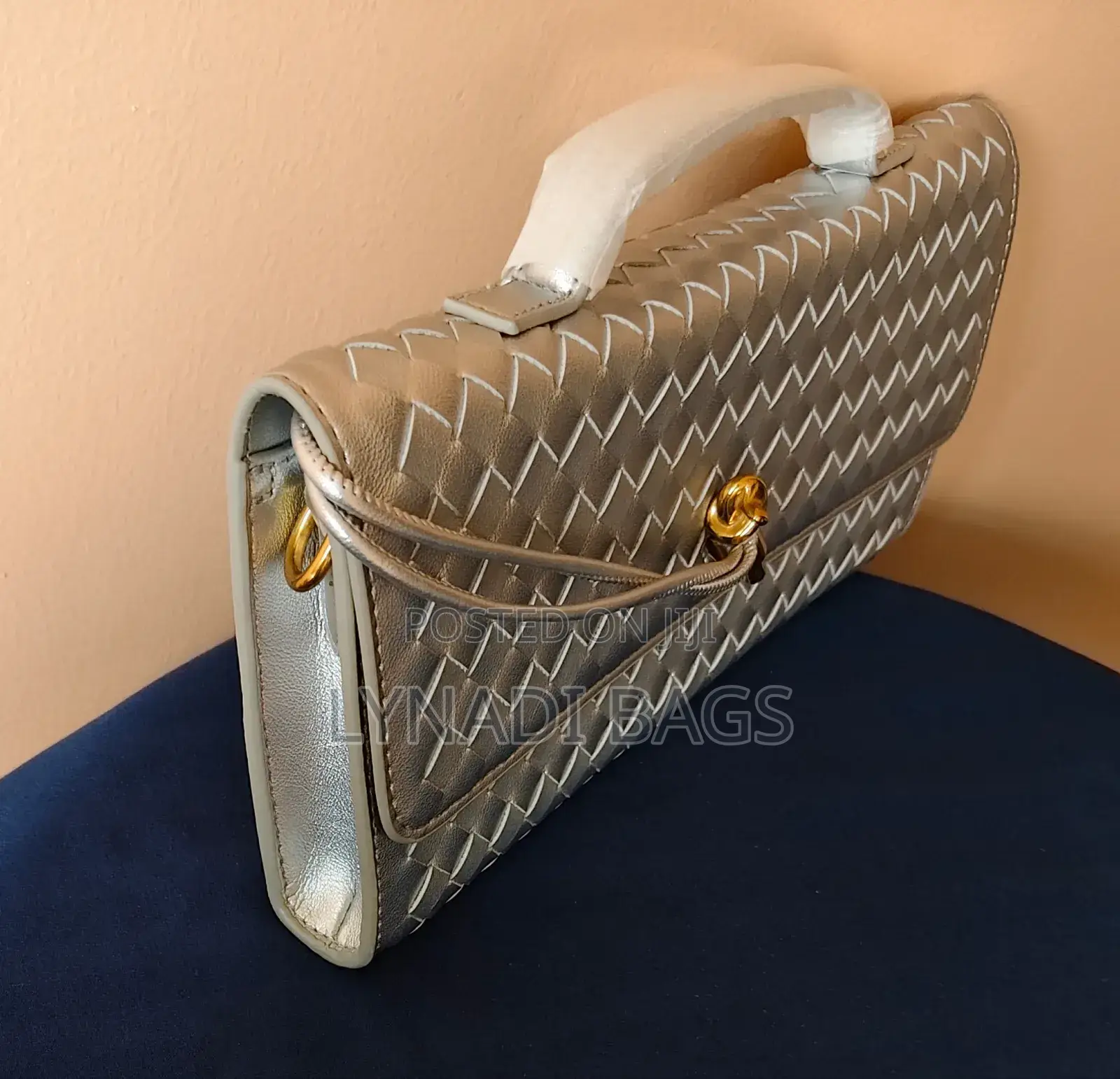 Woven Soft Leather Clutch Bag