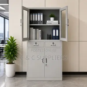 2-Swing Door Filling Cabinet With Drawers