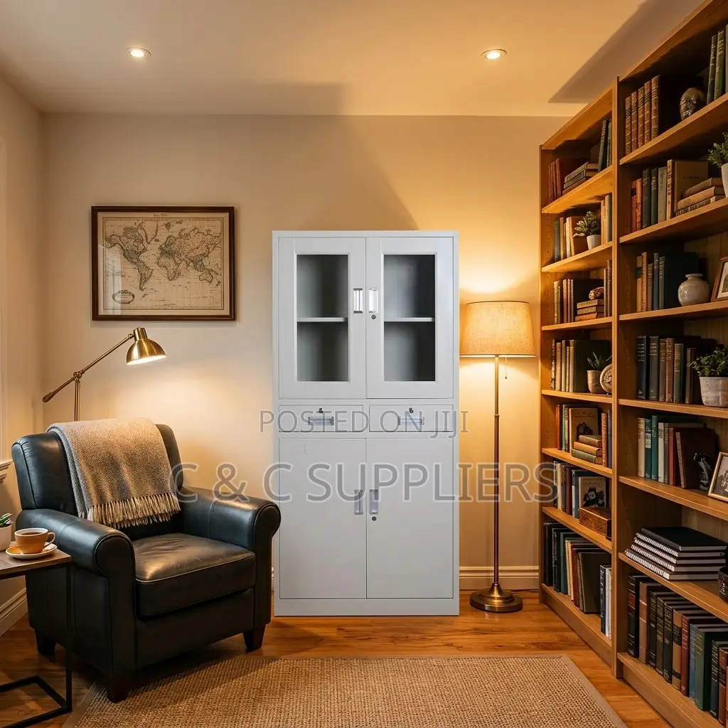 2-Swing Door Filling Cabinet With Drawers