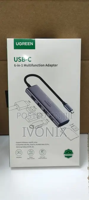 UGREEN 6 in 1 Multifunction Adapter, Type C to USB 3.0 ( 3 Port)