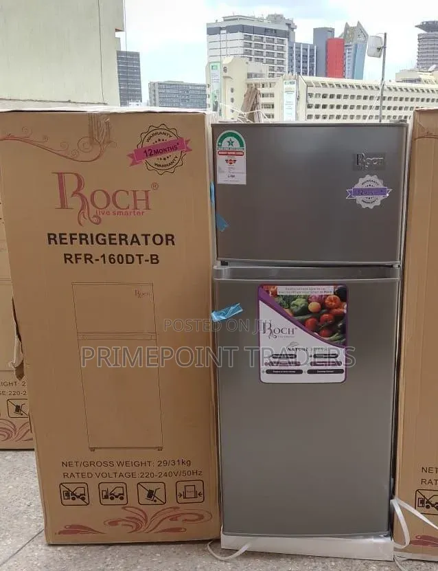 Roch 128litres RFR-160DT-B Double Door Refrigerator Smart Storage
