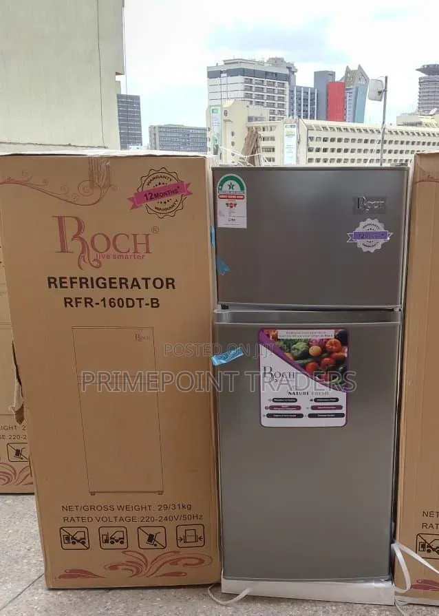 Roch 128litres RFR-160DT-B Double Door Refrigerator Smart Storage