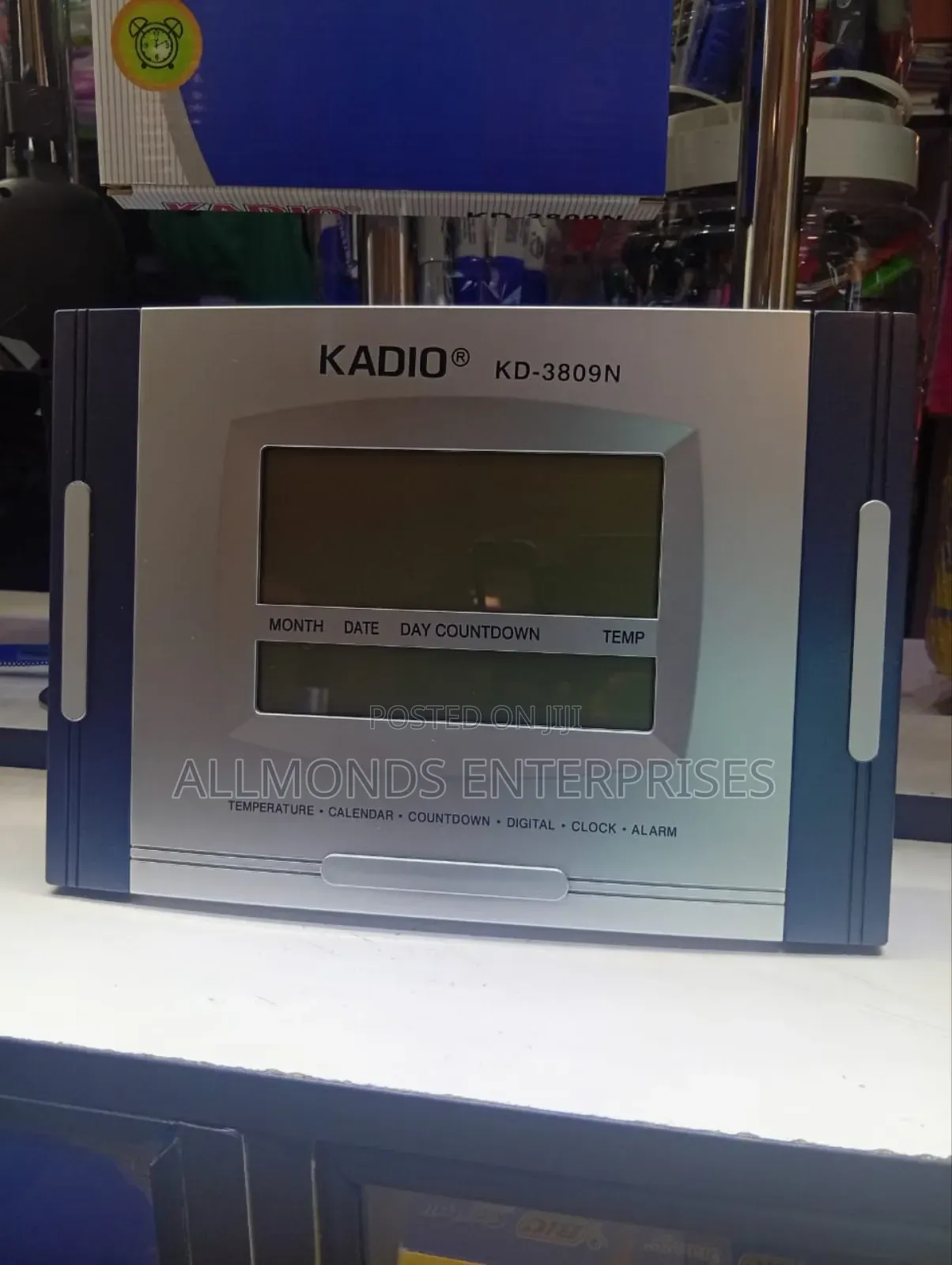 KADIO Wall Clock/ Stand- Inbuilt Calender, Alarm, Temperature!