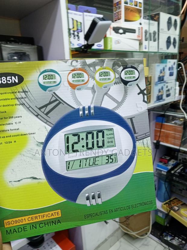 Kadio 3885N LCD Thermometer Clock With Alarm Function
