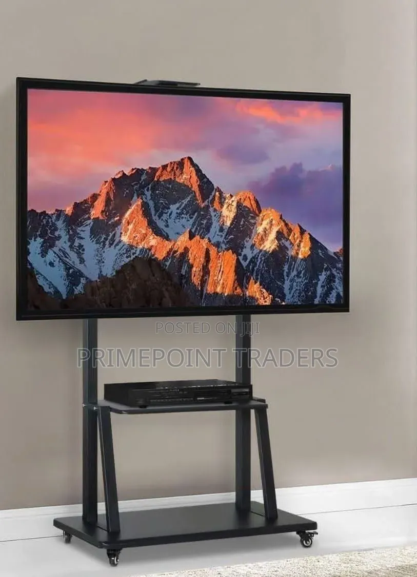 TV Trolley,Rolling TV Cart With Wall Mount for 32–75 Inch TVs