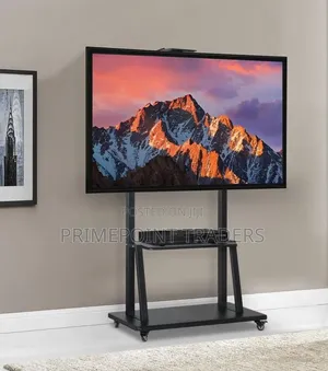 Universal Mobile TV Stand for 60–100 Inch TVs With Wall Mount
