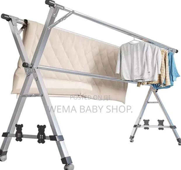 Telescopic/Retractable Foldable Stainless Steel Cloth Drying Rack - thumbnail 2