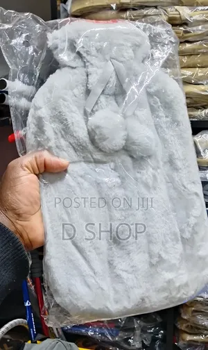 Fur Hot Water Bottle With Fleece Cover
