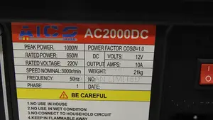 AICO 650W Rated Petrol Generator With 12V Battery Charging Output