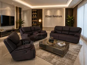 Chocolate King-Size Six-Seater Recliner Sofa