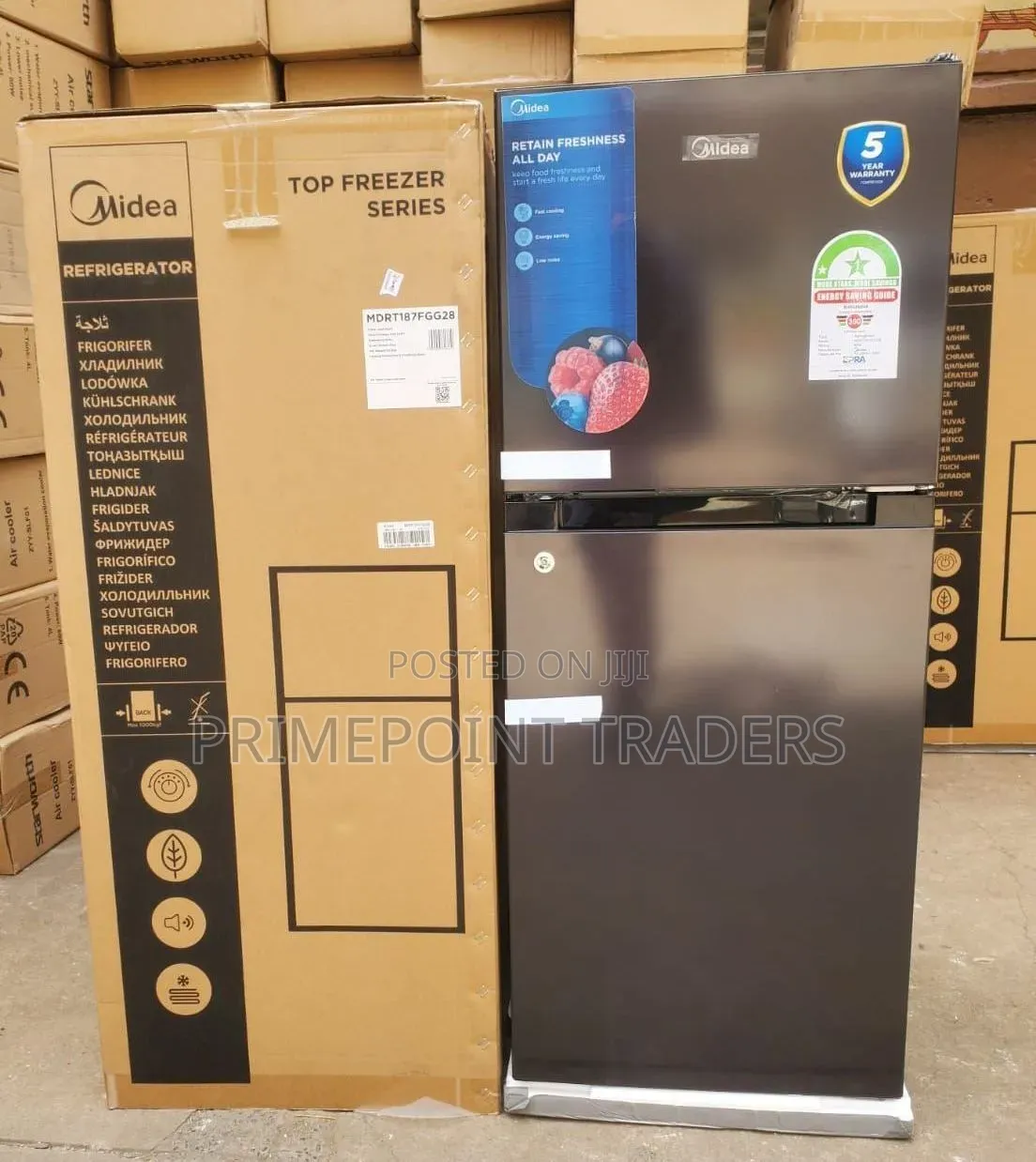 Midea Double Door Refrigerator 187 Litres Energy-Efficient Performanc