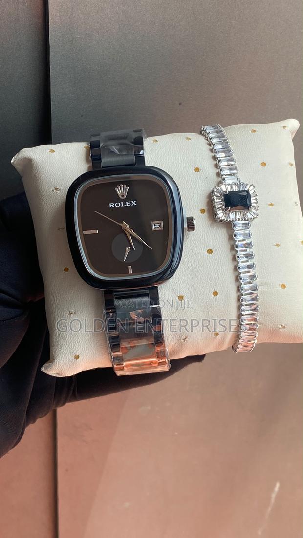 Rolex Executive Stainless Steel Timepiece With Fashion Bracelet