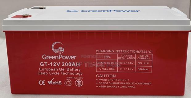 GreenPower European Gel Deep Cycle Solar Battery 12V 200Ah
