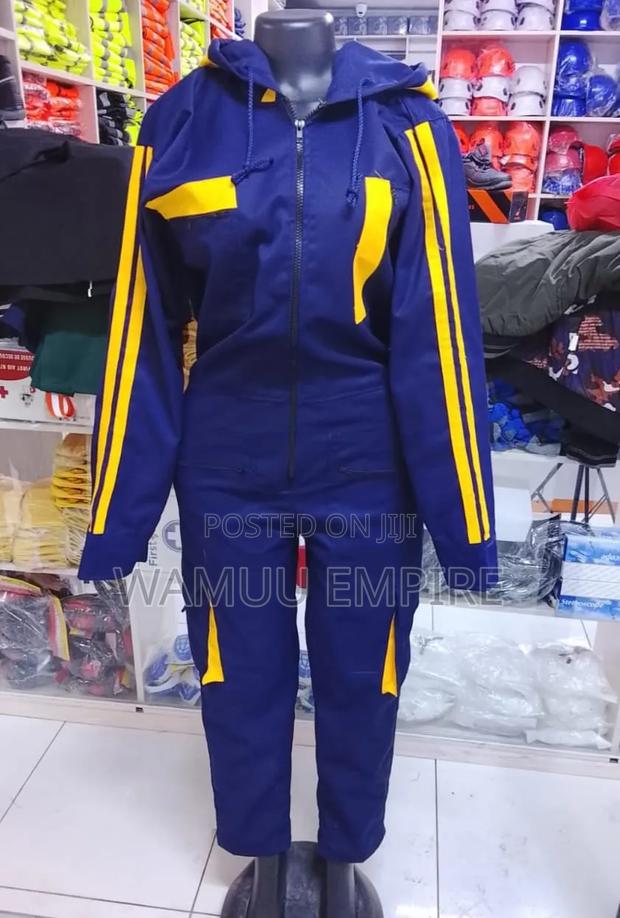 Yellow Hooded Coverall/ Work Uniform - main view