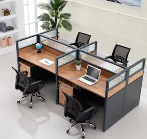 4-Seater Office Workstation With Privacy Partitions