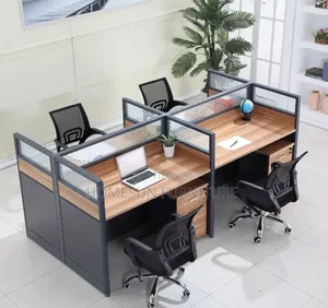 4-Seater Office Workstation With Privacy Partitions