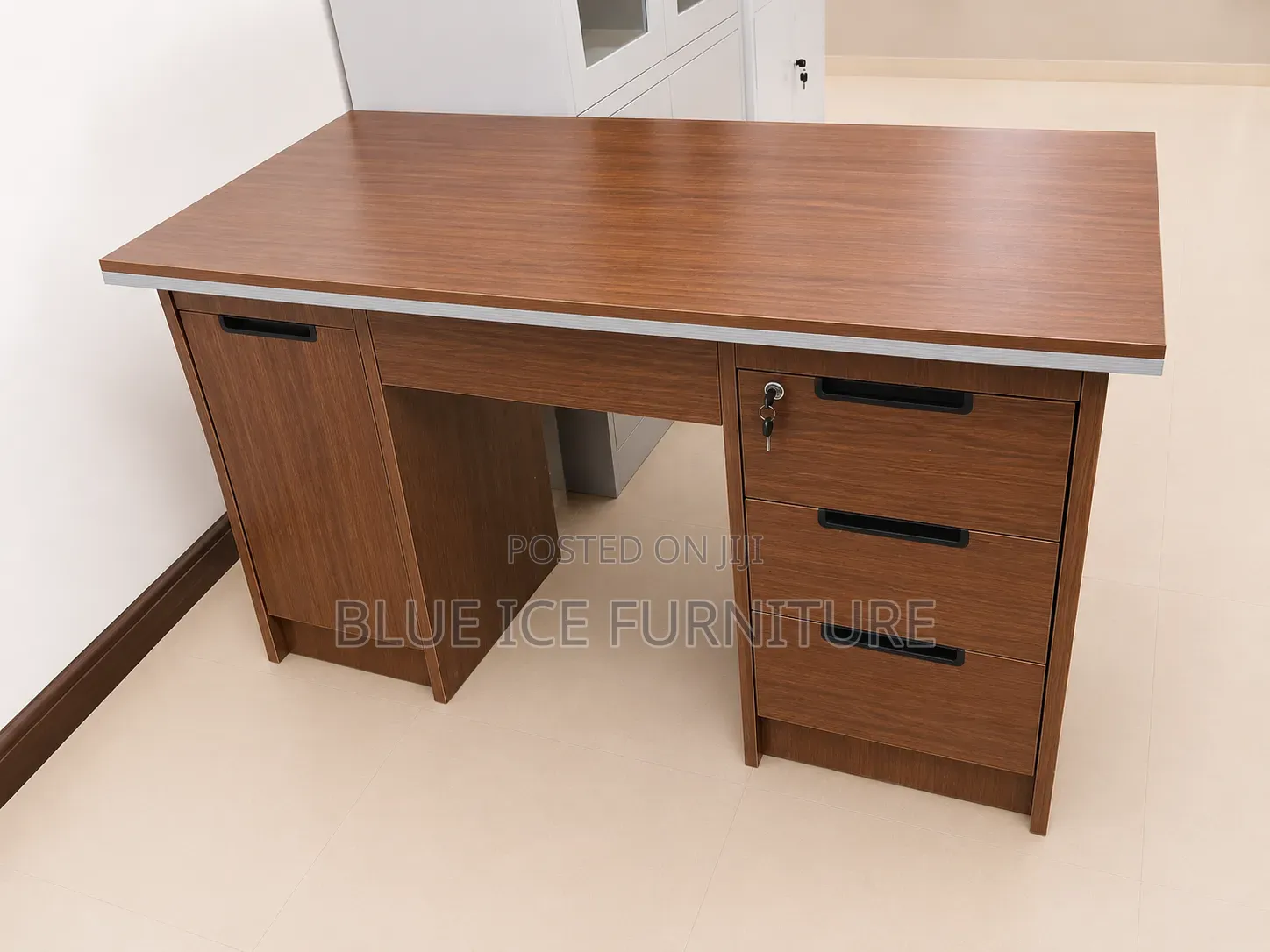 Modern Office Desk With 3 Drawers -Wooden Computer Table