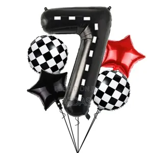 Race Car Theme Party Foil Balloon Set – 5 Pieces (32 Inches)