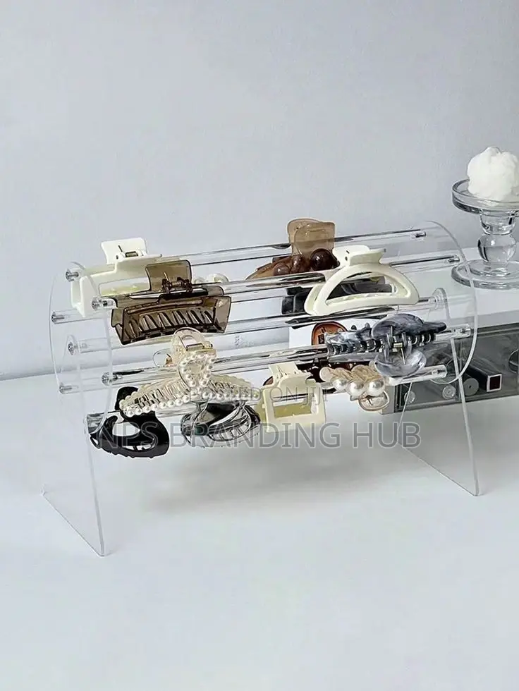 360°Rotating Acrylic Headband Holder/Claw Clip Organizer (el.b
