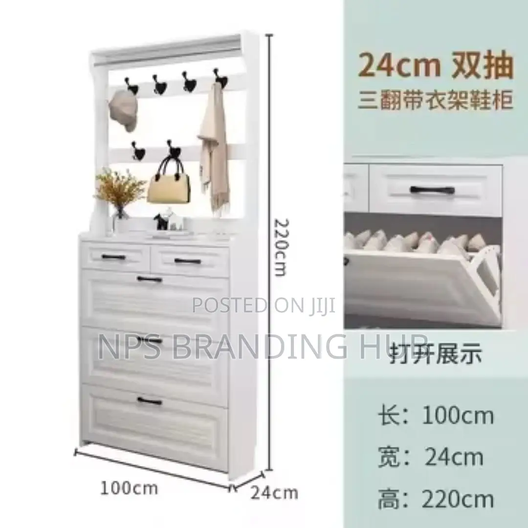 Multi-Function Hallway Shoe Cabinet With Coat Rack(el,b