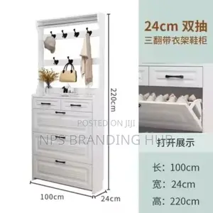 Multi-Function Hallway Shoe Cabinet With Coat Rack(el,b