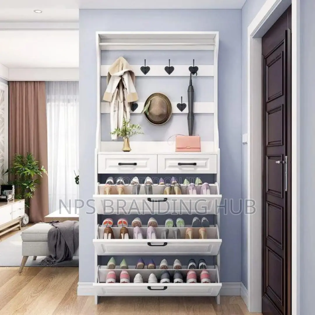 Multi-Function Hallway Shoe Cabinet With Coat Rack(el,b