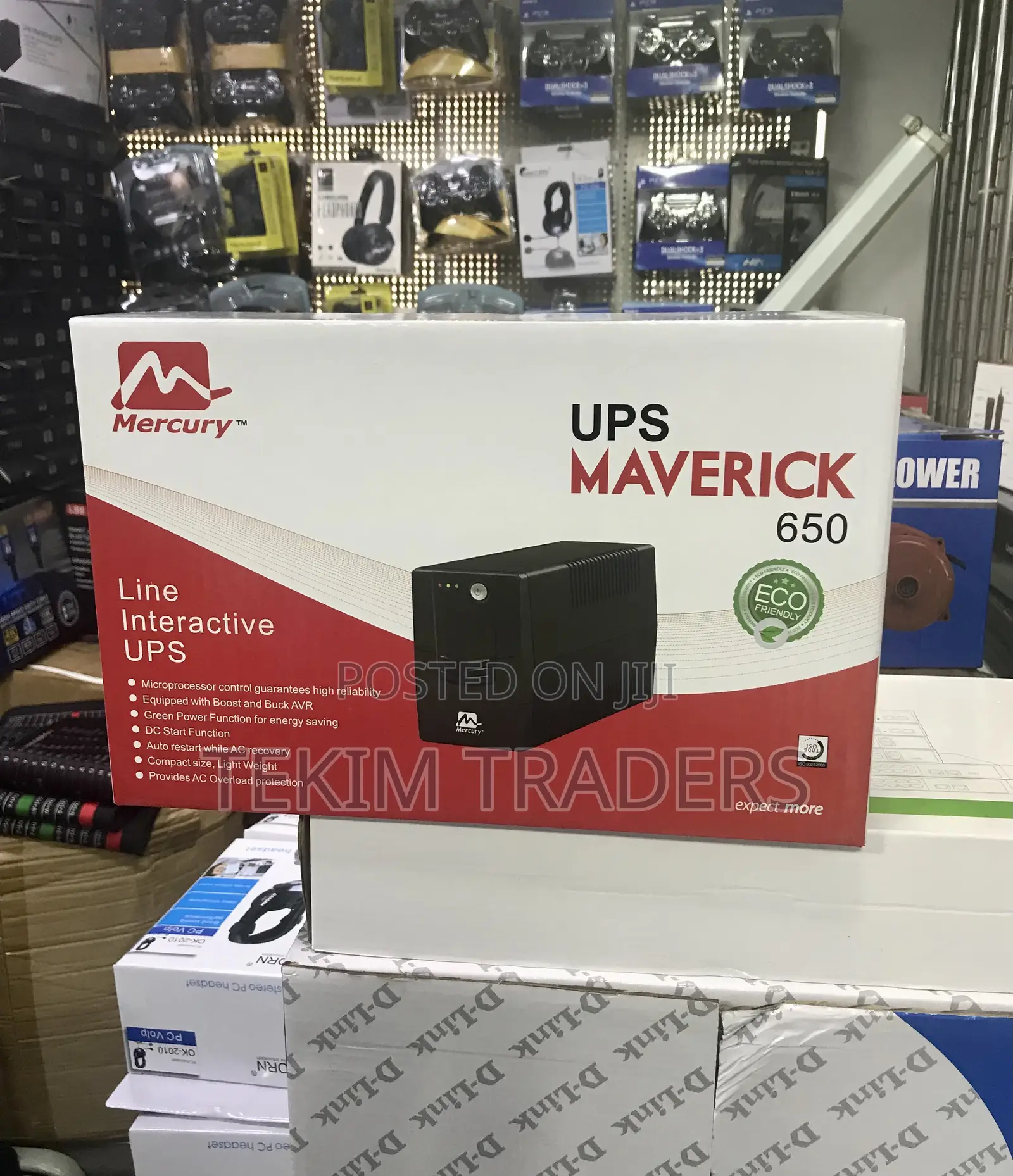 Mercury 650VA UPS 390W AVR 2 Universal Outlets