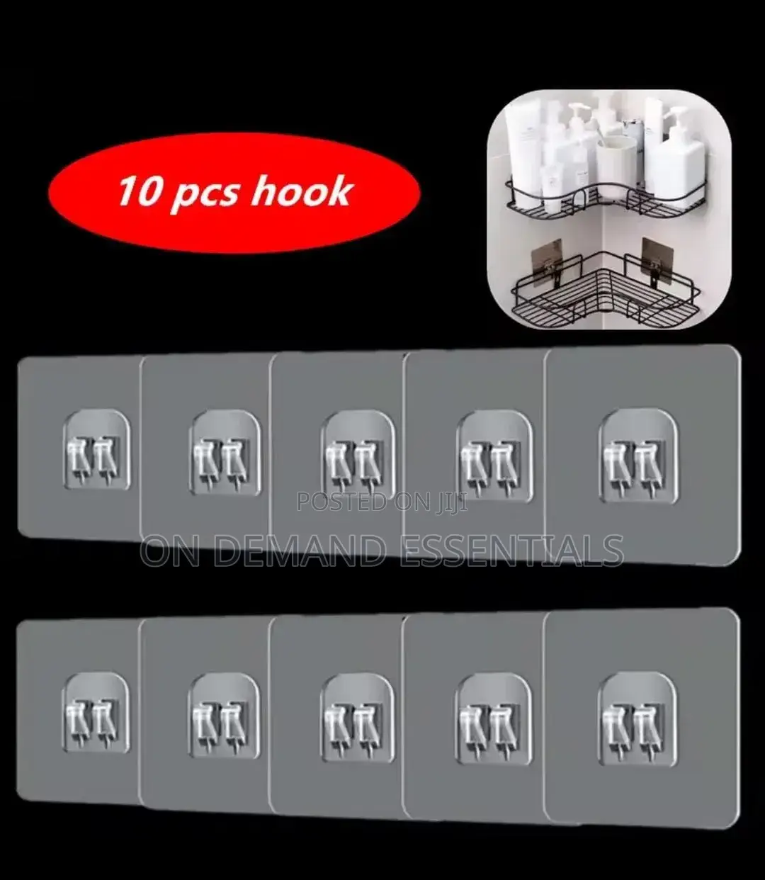 Clear Self Adhesive Hooks 10pcs