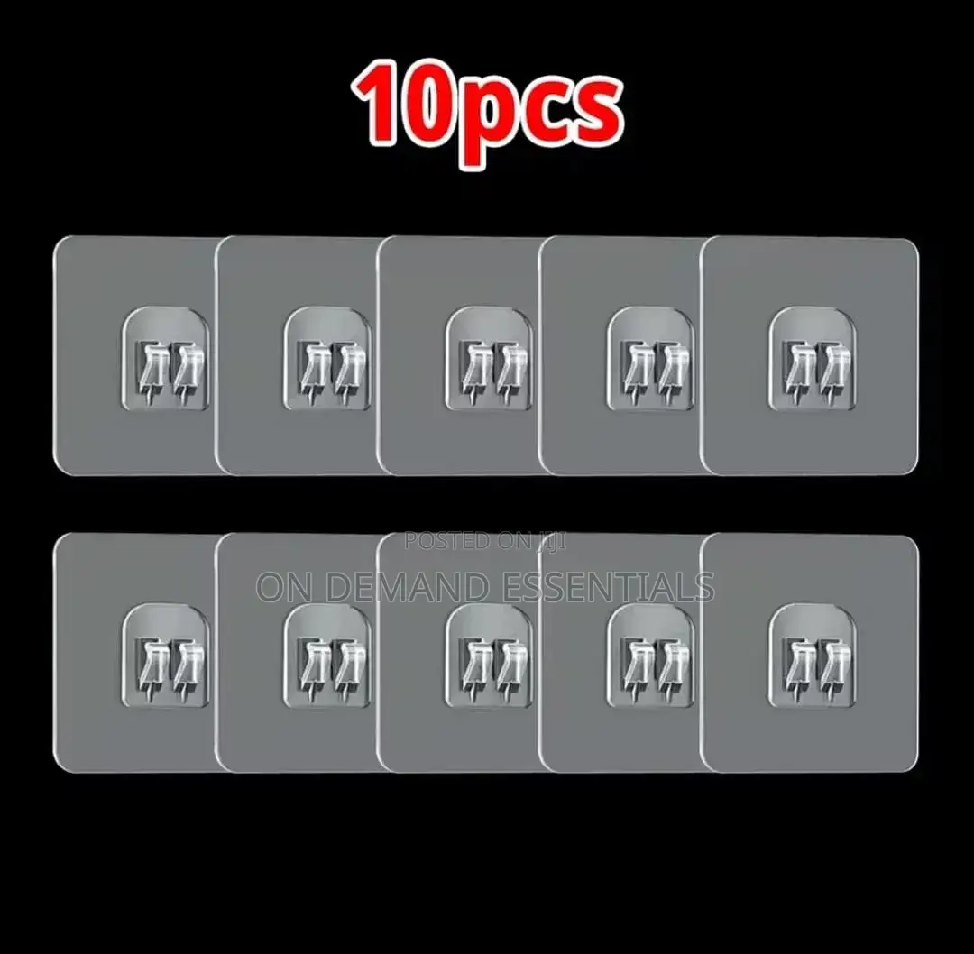 Clear Self Adhesive Hooks 10pcs