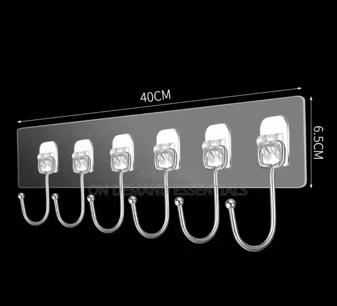 Strong Self Adhesive Wall Hanger With 6 Hooks