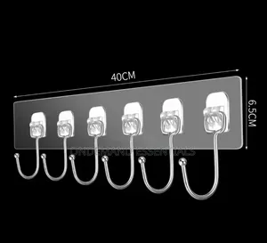 Strong Self Adhesive Wall Hanger With 6 Hooks