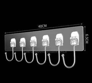 Strong Self Adhesive Wall Hanger With 6 Hooks