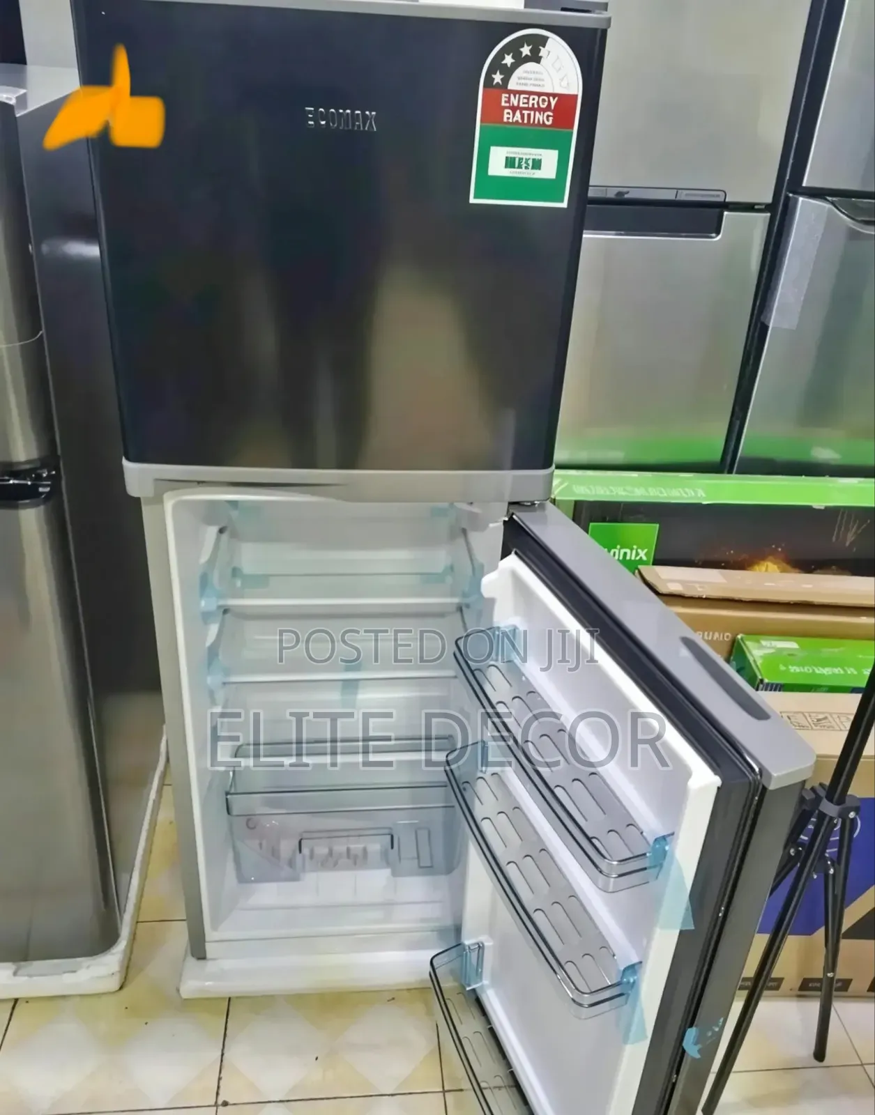 Ecomax 230L Double Door Refrigerator – Dark Silver | Energy