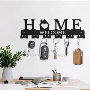 Black Metal Wall-Mounted Key Holder