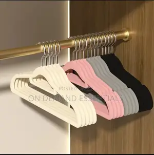 10 PCS Velvet Non-Slip Hangers With Tie Bar