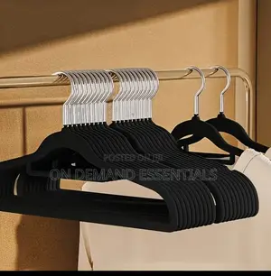 10 PCS Velvet Non-Slip Hangers With Tie Bar