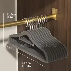 10 PCS Velvet Non-Slip Hangers With Tie Bar