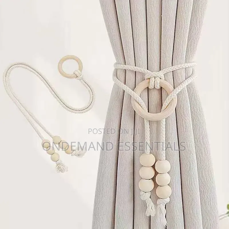 2pcs Natural Cotton Rope Curtain Tiebacks Boho Style