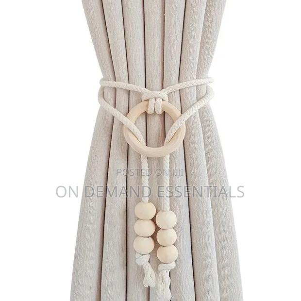 2pcs Natural Cotton Rope Curtain Tiebacks Boho Style - thumbnail 3