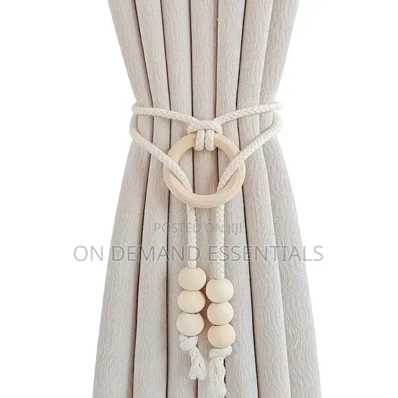 2pcs Natural Cotton Rope Curtain Tiebacks Boho Style