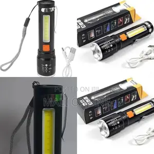 LED Flashlight Zoom Recheagable Torch