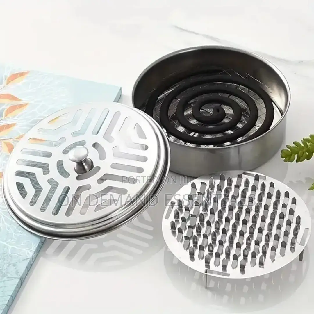 New Stainless Steel Mosquito Coil Holder With Lid and Ashtray