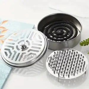 New Stainless Steel Mosquito Coil Holder With Lid and Ashtray